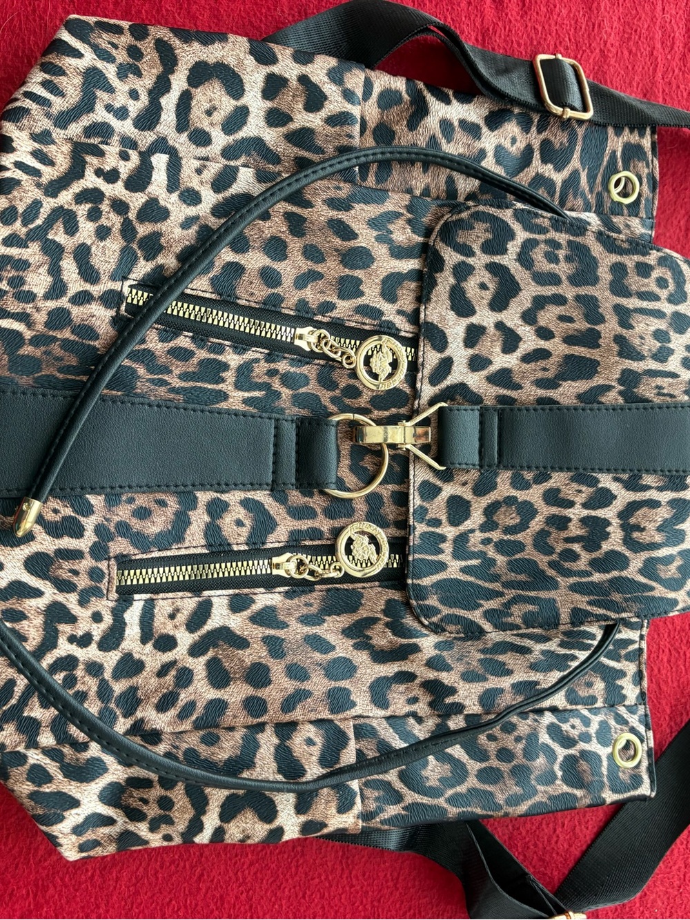 Leopard Print Tote Bag with Black Trim